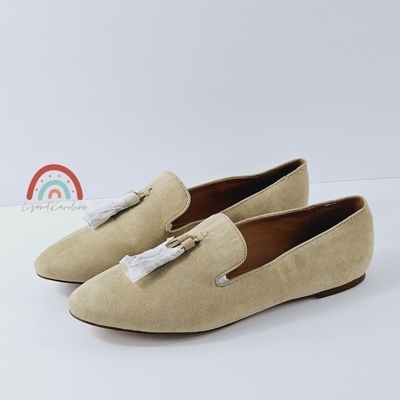New! J. Crew Faux Suede Smoking Loafers with Tassels - Picture 1 of 14